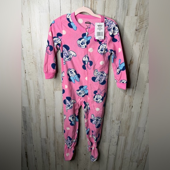 Disney Other - Disney Minnie Mouse Pink and Blue Kids Footie